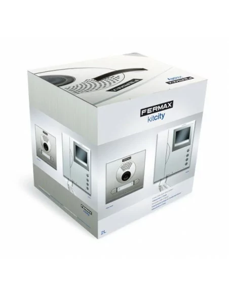 Kit videoportero fermax city vds 2 lineas blanco negro 4962