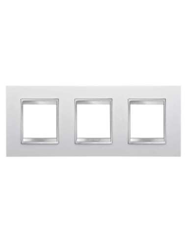 PLACA LUX INT. 2+2+2M HO. BLANCO LECHE GEWISS GW16226TB (EMBALAJE DE 6 UNIDADES)