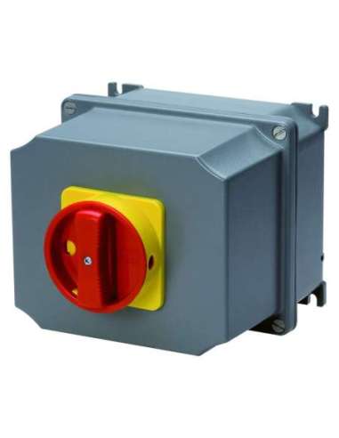 INTERRUPTOR ROTATIVO - DE SUPERFICIE - MANDO - ATEX - CAJA DE ALUMINIO - MANETA ROJA - 4P 100A - IP6 GEWISS GW70480