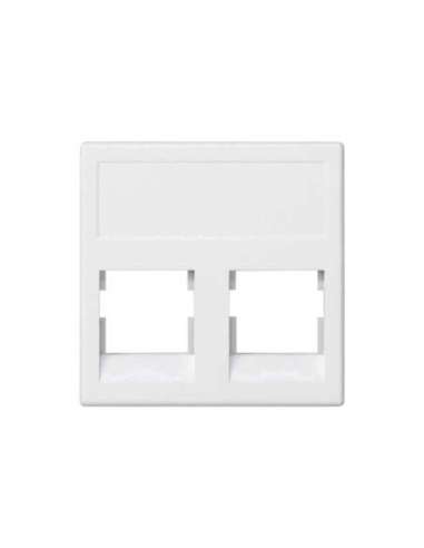 Placa de voz y datos plana sin guardapolvo de 1 elemento para 2 conectores RJ45 de 3M® blanco Simon CON_CON KB045/9