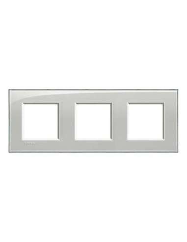 Placa embellecedora Livinglight de color Gris hielo - 2 x 3 módulos BTICINO LNA4802M3KG