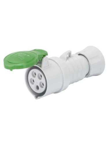 BASE MÓVIL RECTA HP - IP44/IP54 - 3P+T 16A MÁS QUE 50V 100-300HZ - VERDE - 10H - CONEXIONADO DE TORN GEWISS GW62705H