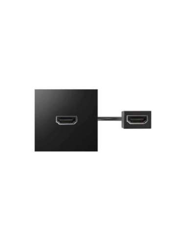 Conector HDMI Tipo “A” hembra-hembra con latiguillo y placa incorporada negro Simon 400 CON_CON 40001194-038