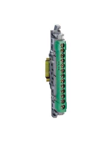 Borna de repartición IP 2X - tierra - 1 conexión de 6 a 25mm² - verde - Longitud 113mm LEGRAND 004834 (EMBALAJE DE 10 UNIDADES)