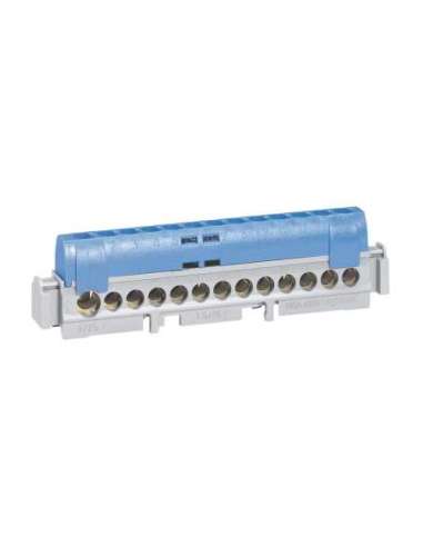 Borna de repartición IP 2X - neutro - 1 conexión de 6 a 25mm² - Azul - Longitud 113mm LEGRAND 004844 (EMBALAJE DE 10 UNIDADES)