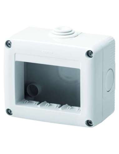 CONTENEDOR PARA APARATOS SYSTEM - PROTEGIDO - 3 MÓDULOS - GRIS RAL 7035 - IP40 GEWISS GW27003 (EMBALAJE DE 3 UNIDADES)