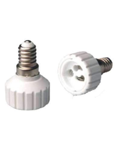 Portalámparas adaptador. De E14 a GU10/GZ10. 2A-250V~ SOLERA AD14-10 (EMBALAJE DE 12 UNIDADES)