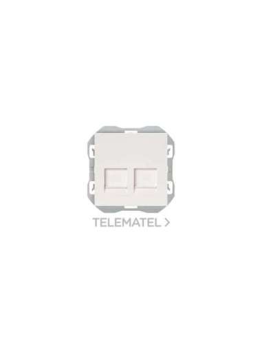 Tapa de voz y datos plana con guardapolvo con 2 conectores RJ45 blanco Simon 270 SIMON 20000188-090 (EMBALAJE DE 10 UNIDADES)