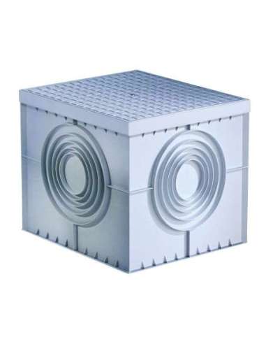 ARQUETA CUADRADA 550X550X520 - FONDO PLANO DESFONDABLE Y TAPA DE ALTA RESISTENCIA - A000168190 GEWISS DX59901