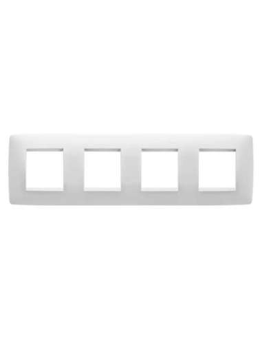 PLACA ONE INTERNATIONAL - TECNOPOLÍMERO - 2+2+2+2 MÓDULOS HORIZONTAL - BLANCO - CHORUSM - A000608940 GEWISS GW16128TB