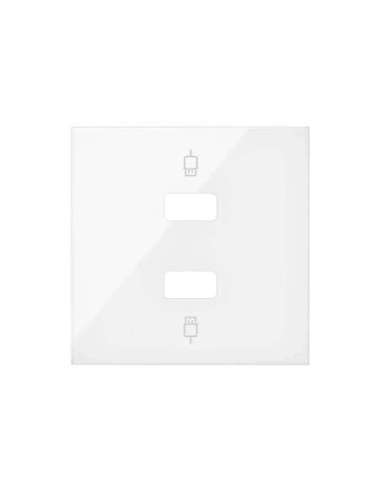 Tapa para 2 conectores USB blanco brillante Simon 100 - A001481844 SIMON 10001090-130