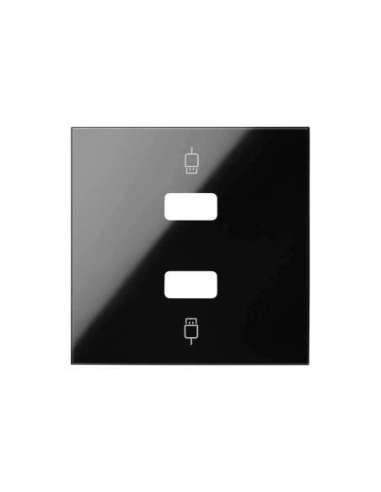 Tapa para 2 conectores USB negro brillante Simon 100 - A001481845 SIMON 10001090-138