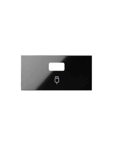 Tapa para 1 conector USB negro brillante Simon 100 - A001481847 SIMON 10001091-138