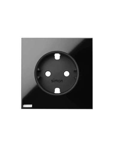 Tapa Simon iO para la base de enchufe schuko negro brillante Simon 100 - A001481874 SIMON 10002041-138