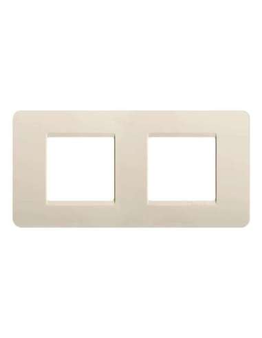 Placa embellecedora Màtix de color Marfil - 2 x 2 módulos - A000614227 BTICINO AM4802/2AV