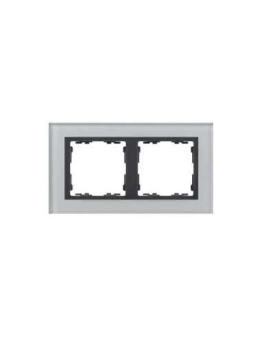 Marco para 2 elementos cristal gris interior grafito Simon 82 Nature - A000040111 SIMON 82827-35