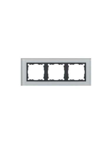 Marco para 3 elementos cristal gris interior grafito Simon 82 Nature - A000040128 SIMON 82837-35