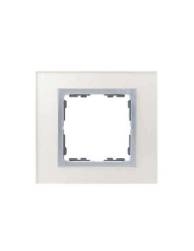 Marco para 1 elemento cristal plata interior aluminio Simon 82 Nature - A000040180 SIMON 82917-62