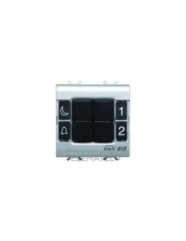 PULSADOR - KNX - 4 CANALES - 2 MÓDULOS - NEGRO - CHORUSMART - A000168740 GEWISS GW12782