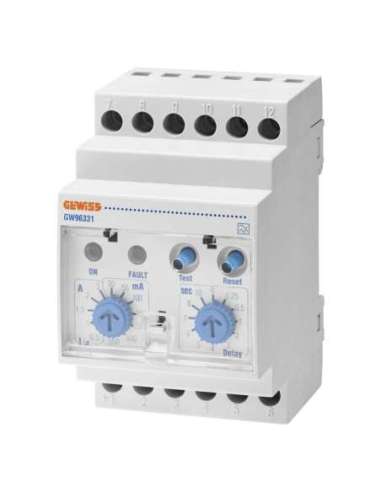 RELÉ DIFERENCIAL CON TOROIDAL SEPARADO - 230V ac - tipo A - 3 MODULÓS - A000177540 GEWISS GW96331