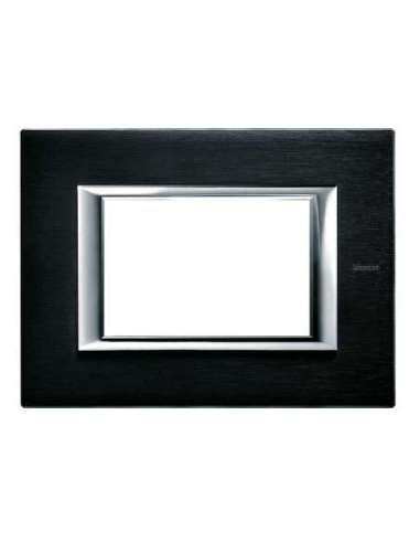 Placa embellecedora recta Axolute de color Antracita satinado - 3 módulos - A000614812 BTICINO HA4803XS