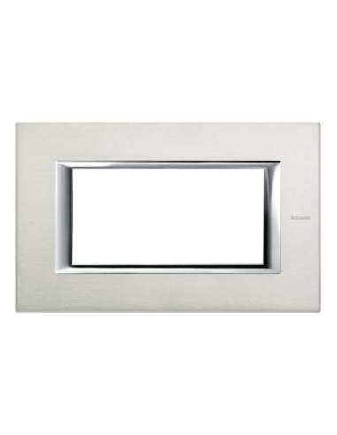 Placa embellecedora recta Axolute de color Aluminio satinado - 4 módulos - A000614831 BTICINO HA4804XC