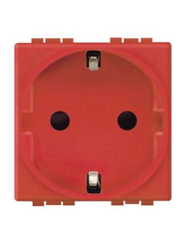 Base 2P+T Livinglight - 16A/230V - conexión por tornillos - Rojo - 2 módulos - A000615513 BTICINO L4141R