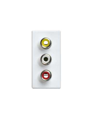 Conector 3RCA de medio elemento blanco Simon 27 Play - A000900414 SIMON 2701093-030