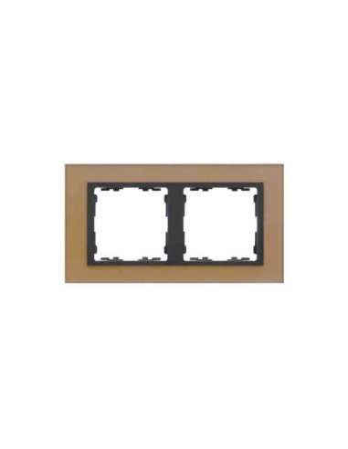 Marco para 2 elementos cristal cobre interior grafito Simon 82 Nature - A000900445 SIMON 82827-34