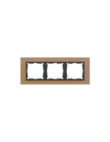 Marco para 3 elementos cristal cobre interior grafito Simon 82 Nature - A000900449 SIMON 82837-34