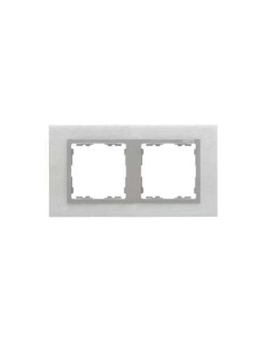 Marco para 2 elementos inox mate interior aluminio Simon 82 Nature - A000900456 SIMON 82927-34