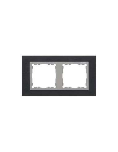 Marco para 2 elementos inox negro interior aluminio Simon 82 Nature - A000900457 SIMON 82927-38