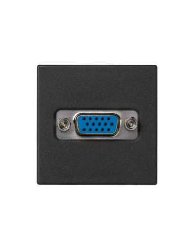 Conector VGA HD15 hembra con placa embellecedora grafito Simon K45 - A000900476 CON_CON K100B/14