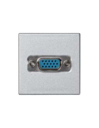 Conector VGA HD15 hembra con placa embellecedora aluminio Simon K45 - A000900477 CON_CON K100B/8