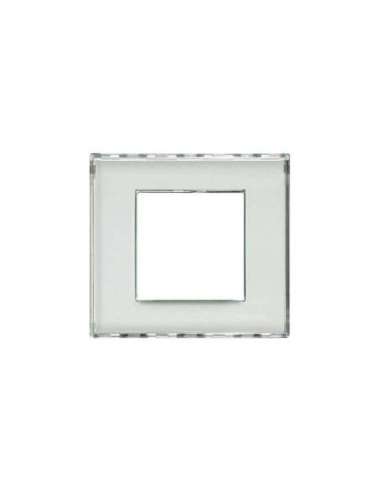 Placa embellecedora Livinglight transparente personalizable - 2 módulos - A000951565 BTICINO LND4802KR