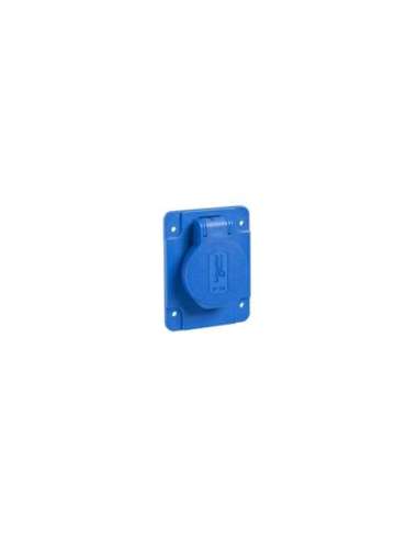 PratiKa socket - blue - 2P + E - 10/16 A - 250 V - German - IP54 - flush - side - A001140585 SCHNEIDER ELECTRIC PKS62B