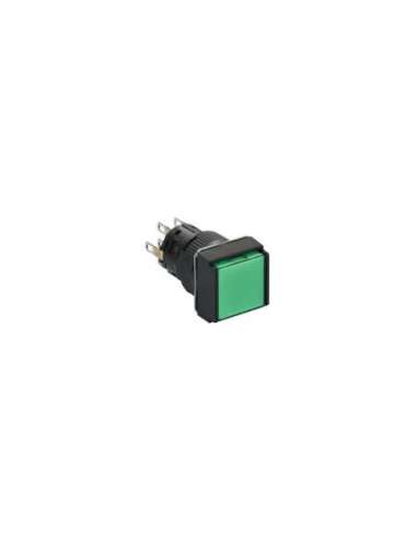 Pulsador luminoso cuadrado verde ø 16 - 2nanc - 24v - A001146321 SCHNEIDER ELECTRIC XB6ECW3B2P