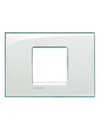 Placa embellecedora Livinglight de color Aguamarina - 2 módulos centrados - A001160989 BTICINO LNA4819KA