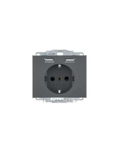 Toma SCHUKO/USB K.X antracita - A003832204 HAGER 48037006