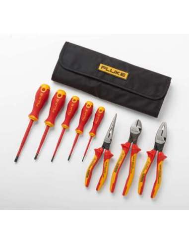 Kit básico de herramientas de mano aisladas a 1000V: 5 destornilladores y 3 alicates IK - A003842188 FLUKE 5067389