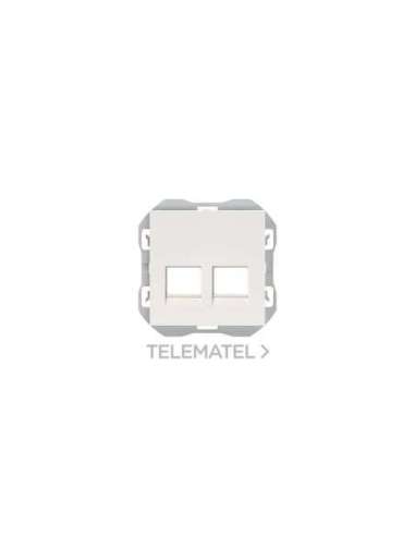 Tapa de voz y datos plana con guardapolvo para 2 conectores RJ45 blanco Simon 270 - A004695451 SIMON 20000088-090