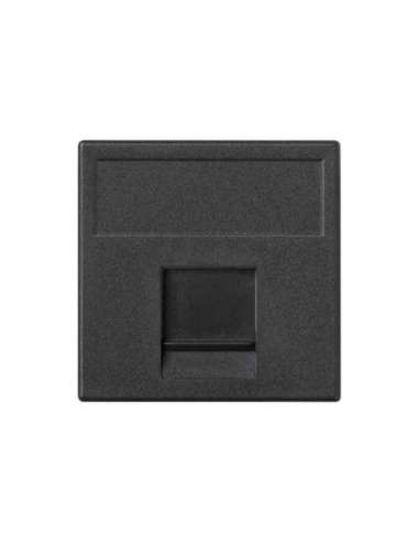 Placa de voz y datos plana con guardapolvo 1 elemento para 1 RJ45 compatibilidad otros - A000900500 CON_CON K76/14