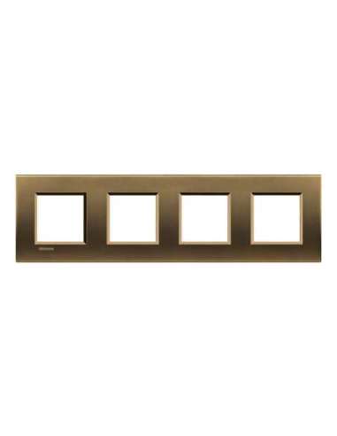 Placa embellecedora Livinglight de color Bronce - 2 x 4 módulos - A000951219 BTICINO LNA4802M4BZ