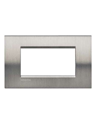 Placa embellecedora Livinglight de color Acero pulido - 4 módulos - A000951268 BTICINO LNA4804ACS