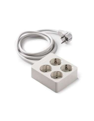 Base 4 tomas con prolongador 16A-250V TT lateral de color blanco - A000496255 FAMATEL 2514