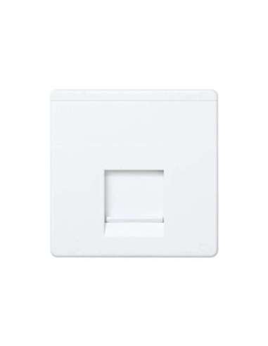 Placa de voz y datos plana con guardapolvo para 1 conector RJ45 AMP® blanco Simon 27 Pl - A000608051 SIMON 27087-35