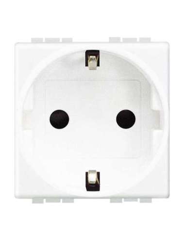 Base 2P+T Livinglight - 16A/230V - conexión por tornillos - Blanco - 2 módulos - A000616055 BTICINO N4141