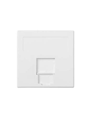 Placa de voz y datos plana con guardapolvo para 1 RJ45 de Infra+® de 1 elemento blanco - A000989918 CON_CON 50015085-030