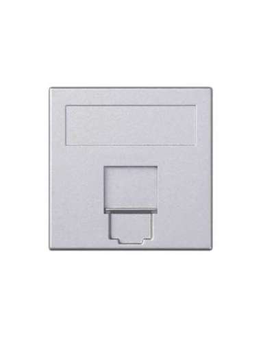 Placa de voz y datos plana con guardapolvo para 1 RJ45 de Nexans® de 1 elemento alumini - A000989937 CON_CON 50018085-033