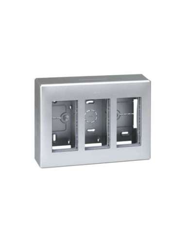 Caja de pared de superficie para 3 elementos dobles aluminio Simon 500 Cima - A000989967 CON_CON 51000003-033